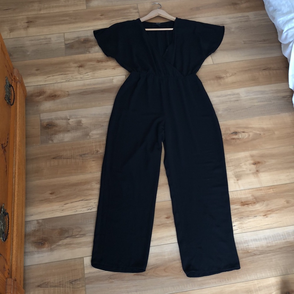 LIKE NEW! Black Wrap Jumpsuit- Size M